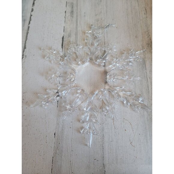 Snowflake acrylic large clear ornament Xmas unique - Picture 1 of 5